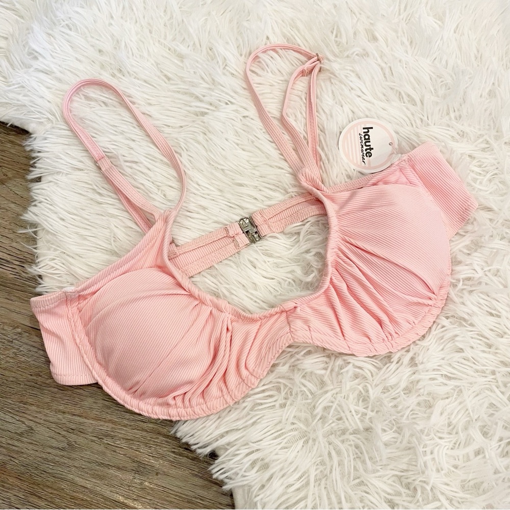 Haute Swimwear Bikini Top Underwire Baby Pink Large Coquette